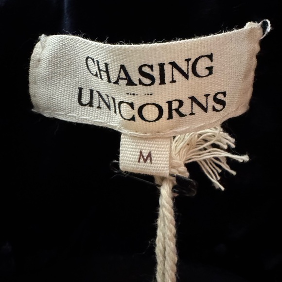 Chasing Unicorns Navy Velvet Jacket with Gold Embroidery - Picture 8 of 8
